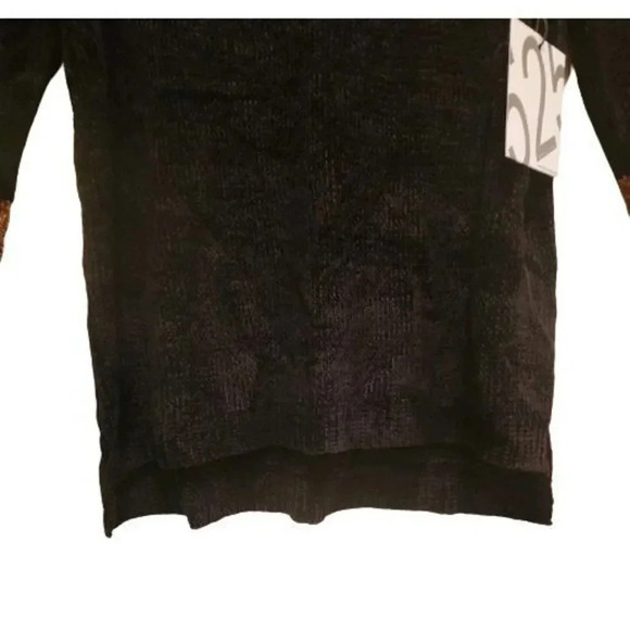 NWT 525 America Pullover Sweater Black & Brown Soft Velvet Feel Oversized XS - Picture 4 of 8